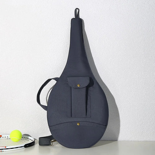 5620 Canvas Tennis Bag Waterproof Portable Tennis Racket Storage Bag, 34x76cm - Grey - 1