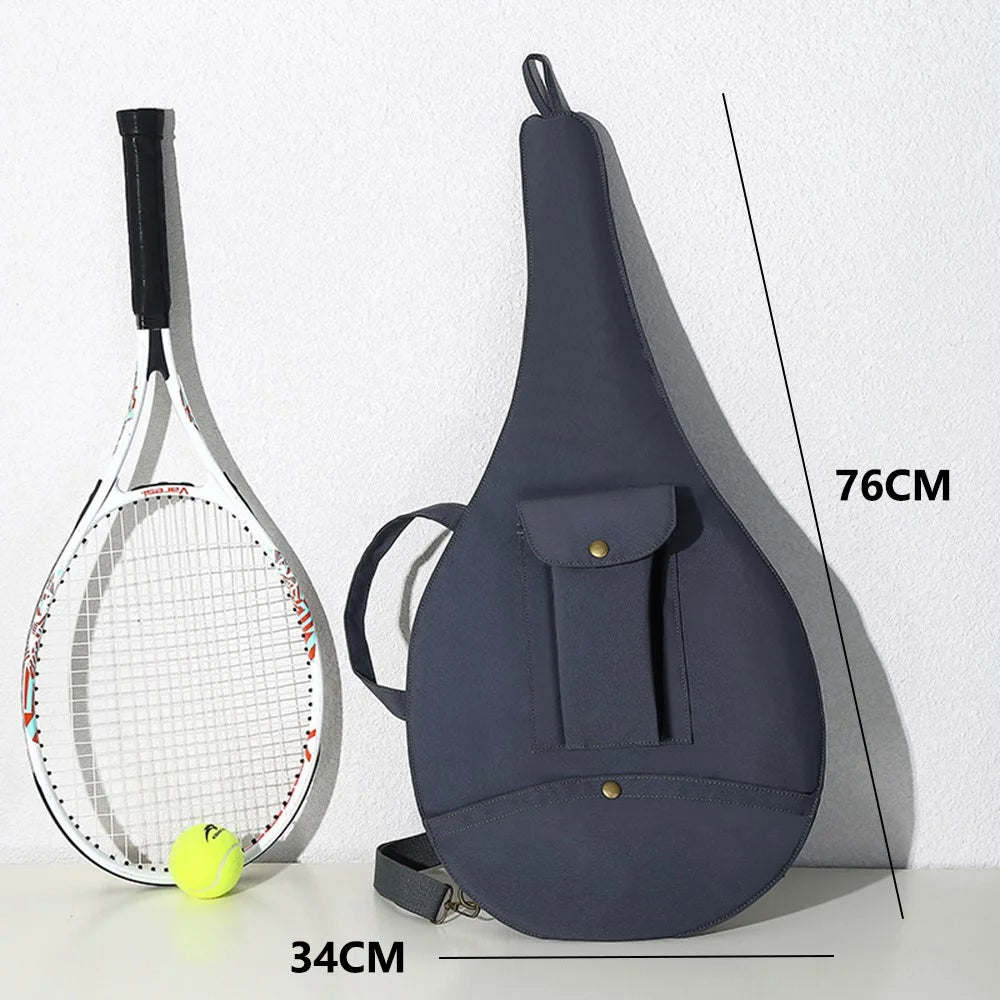 5620 Canvas Tennis Bag Waterproof Portable Tennis Racket Storage Bag, 34x76cm - Grey - 3