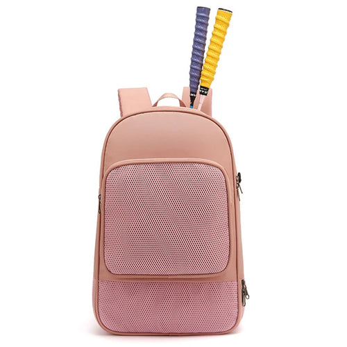 Tennis Badminton Sports Bag Racket Storage Nylon Backpack with Shoe Compartment, 31x19x46cm - Pink - 1