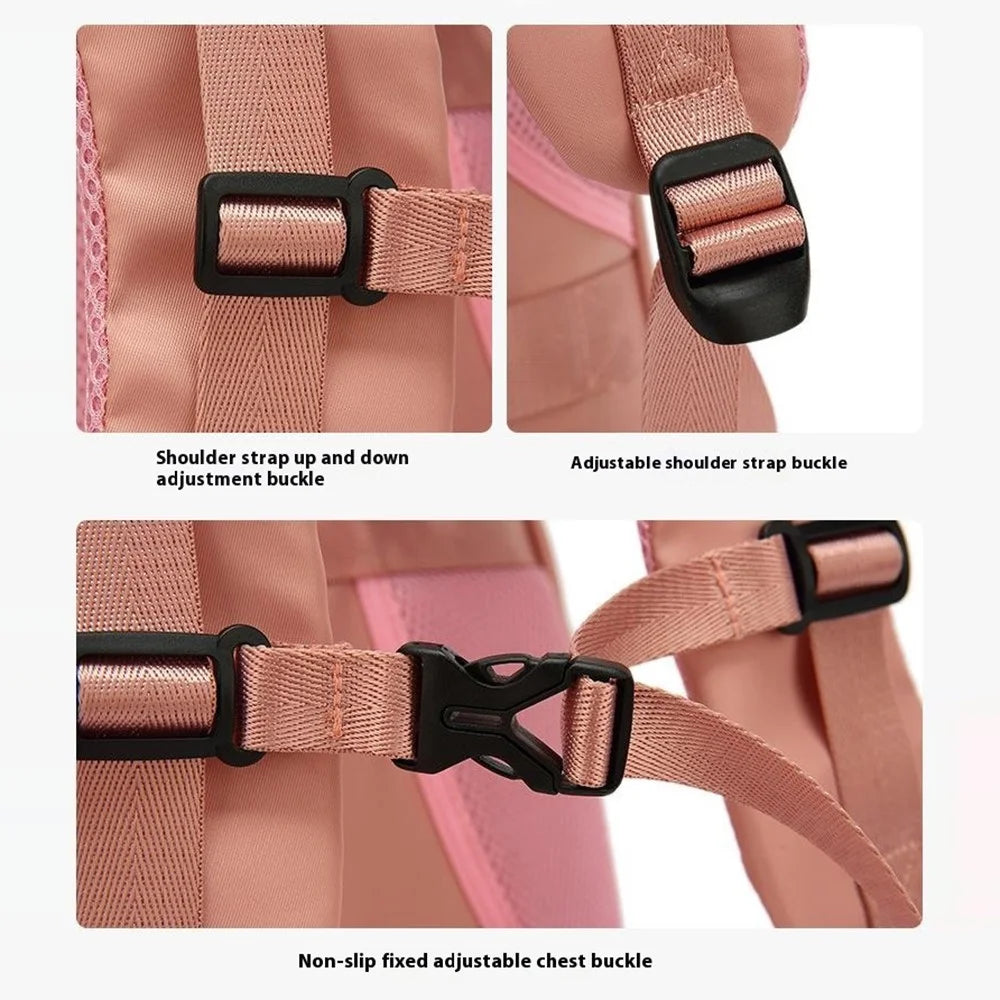 Tennis Badminton Sports Bag Racket Storage Nylon Backpack with Shoe Compartment, 31x19x46cm - Pink - 4