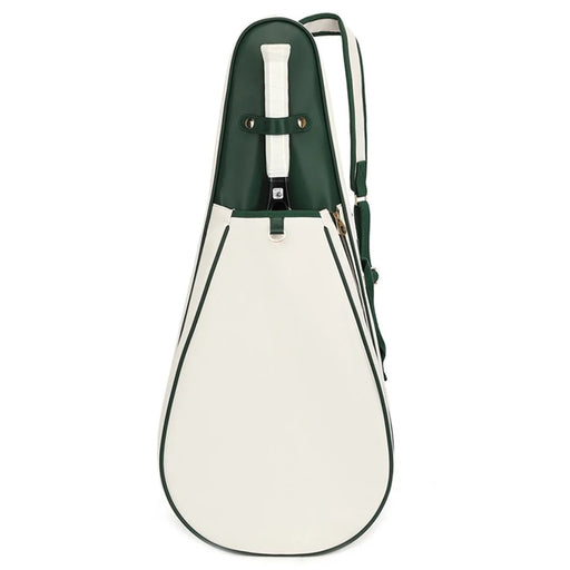 898 Stylish Polyester+Microfiber Leather Tennis Badminton Racket Carrying Bag - White - 1