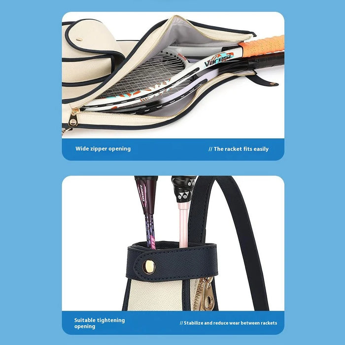 891 Women Retro Tennis Badminton Racket Storage Single Shoulder Crossbody Bag, 31x7x50cm - Orange - 4