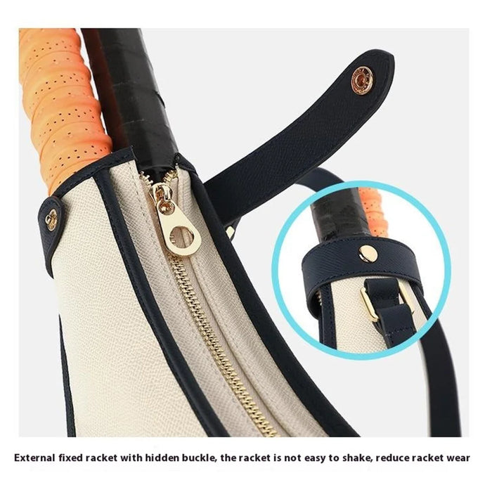 891 Women Retro Tennis Badminton Racket Storage Single Shoulder Crossbody Bag, 31x7x50cm - Orange - 5