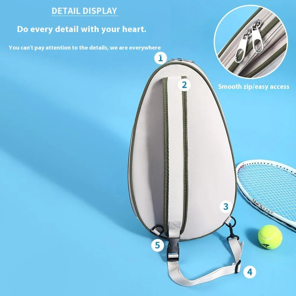 5618 28x7x47cm Tennis Bag Badminton Racket Sling Backpack Crossbody Bag for Men, Women - Black Grid - 5
