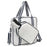 5625 PU Leather Racket Storage Bag Handbag Gym Bag Crossbody Shoulder Bag - Dark Blue - 1