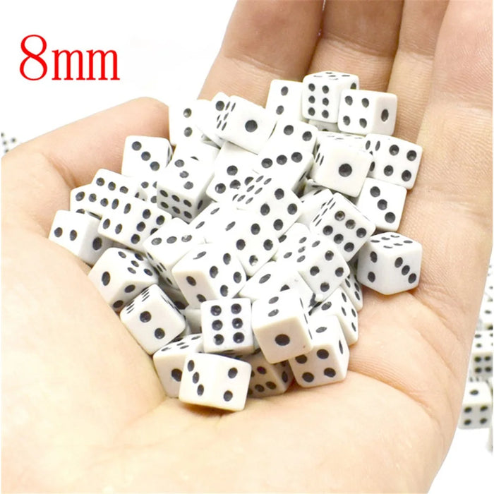 50Pcs 8*8*8MM Super Mini Small Dice Black and White 6 Sided Right-angle Dice - 2
