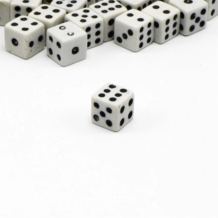 50Pcs 8*8*8MM Super Mini Small Dice Black and White 6 Sided Right-angle Dice - 3