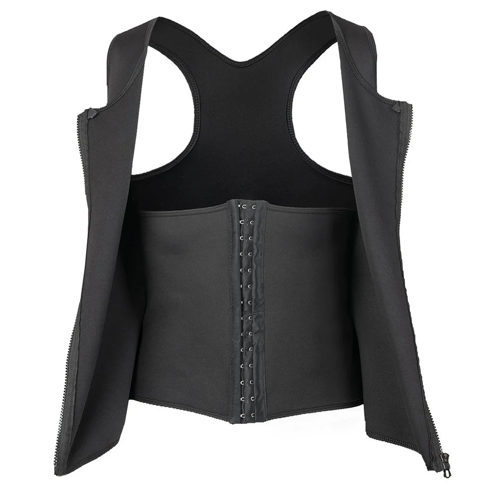 8815 Men Compression Vest for Slimming Sauna Sweat Body Shaper Undershirt Tummy Control Weight Loss Waist Trainer - S - 1