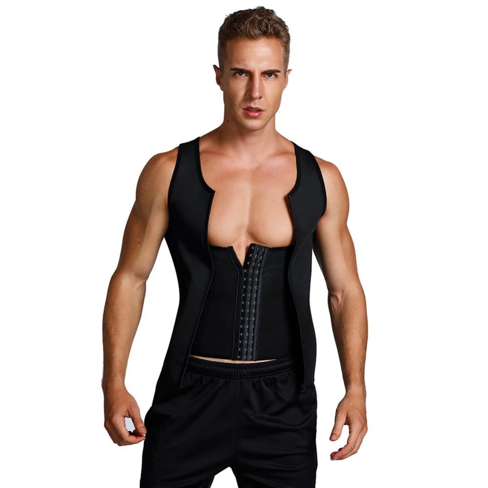 8815 Men Compression Vest for Slimming Sauna Sweat Body Shaper Undershirt Tummy Control Weight Loss Waist Trainer - S - 5