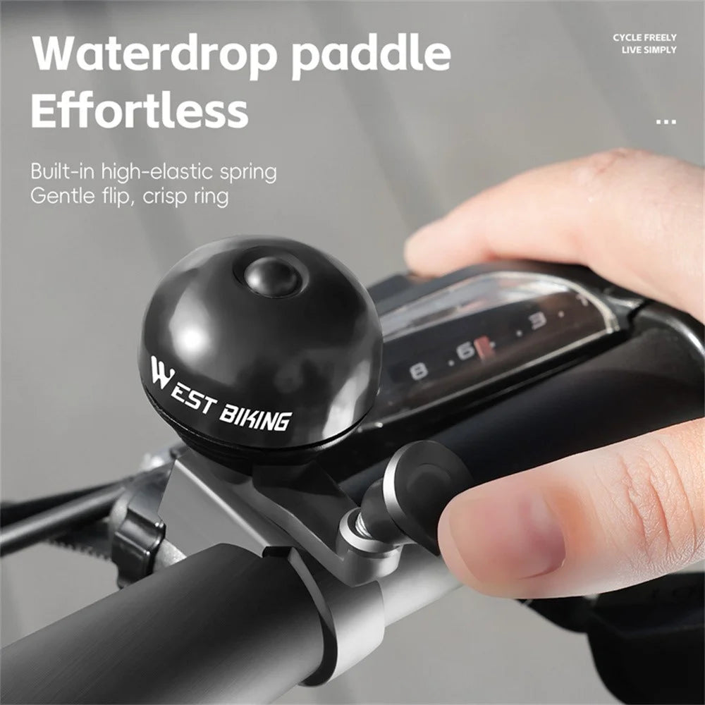 WEST BIKING YP0706057 Bicycle Bell for Mountain Road Bike High Decibel Cycling Warning Horn - Black - 6