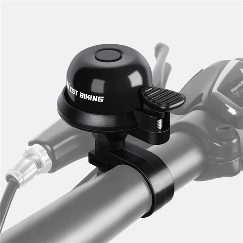 WEST BIKING Aluminum Alloy Bicycle Bell for Road Mountain Bike Horn Waterproof Safety Warning Alarm - Black / Style A - 1