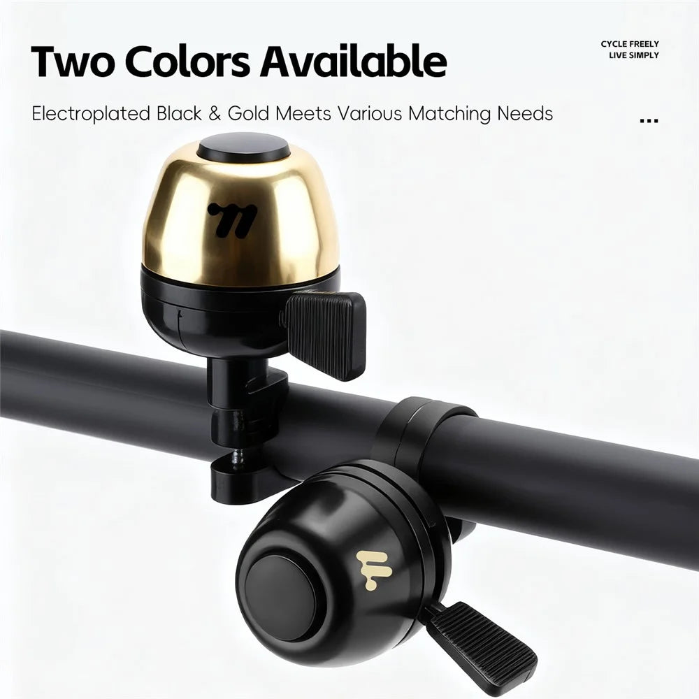 WEST BIKING YP0706065 Copper Bicycle Bell with Adjustable Spring Paddle for Mountain Road Bike Clear Sound Cycling Warning Bell - Black - 6