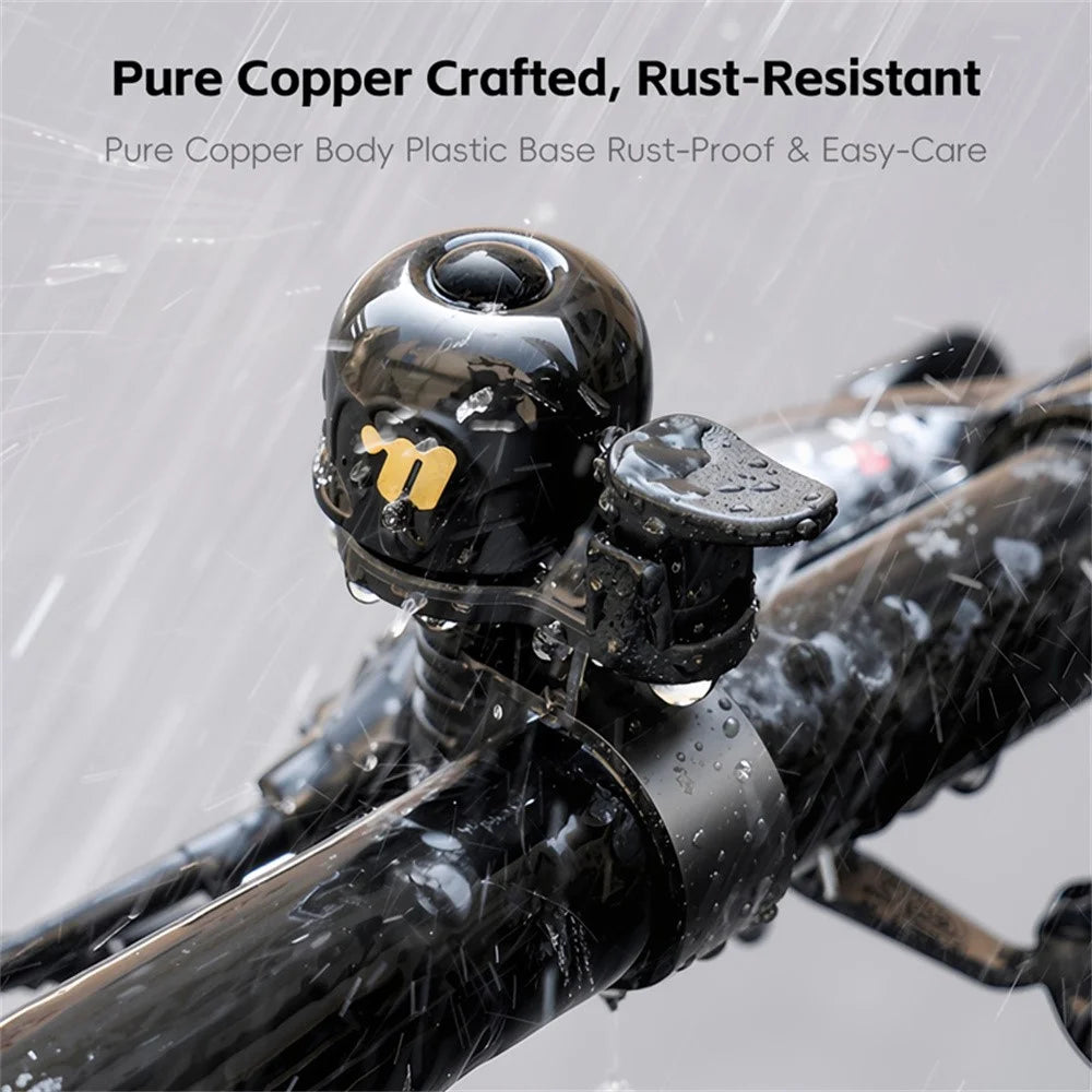 WEST BIKING YP0706066 Copper Bike Bell Loud Crisp Bicycle Warning Ring Anti Slip for Mountain Road Bike - Black - 7