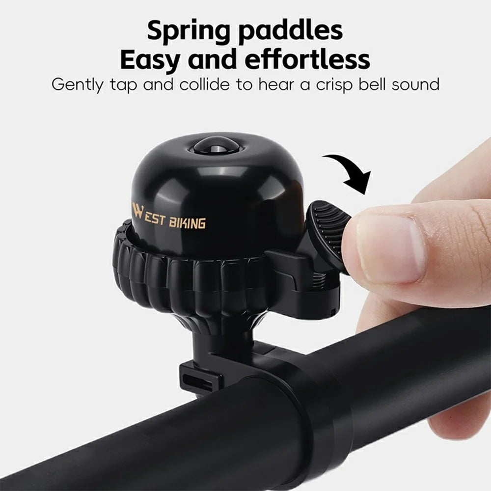 WEST BIKING YP0706068 Vintage Bicycle Copper Bell Waterproof Cycling Safety Alert for Mountain Bike - Black - 4