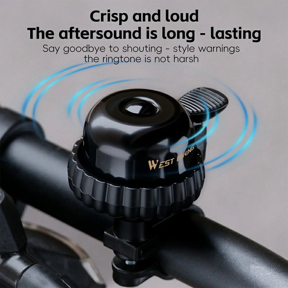 WEST BIKING YP0706068 Vintage Bicycle Copper Bell Waterproof Cycling Safety Alert for Mountain Bike - Black - 5