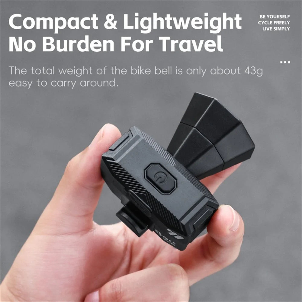 WEST BIKING YP0706070 Bike Bell Electric Bicycle Horn Mountain Bike 120db Loud Alarm for Cycling Safety - Black - 6