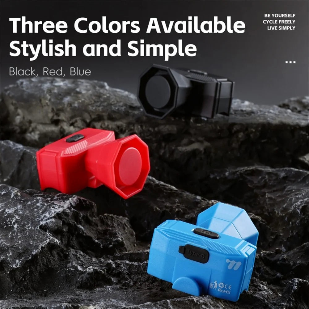 WEST BIKING YP0706070 Bike Bell Electric Bicycle Horn Mountain Bike 120db Loud Alarm for Cycling Safety - Black - 7