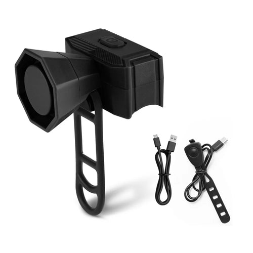 WEST BIKING YP0706071 Bicycle Electric Bell Line-Controlled Bike Horn High Decibel Cycling Bell for Mountain Bikes - Black - 1
