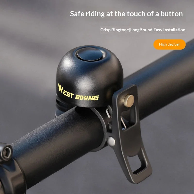 WEST BIKING YP0706072 Copper Alloy Bicycle Bell High Decibel Crisp Sound Mountain Road Bike Safety Horn - Black - 2
