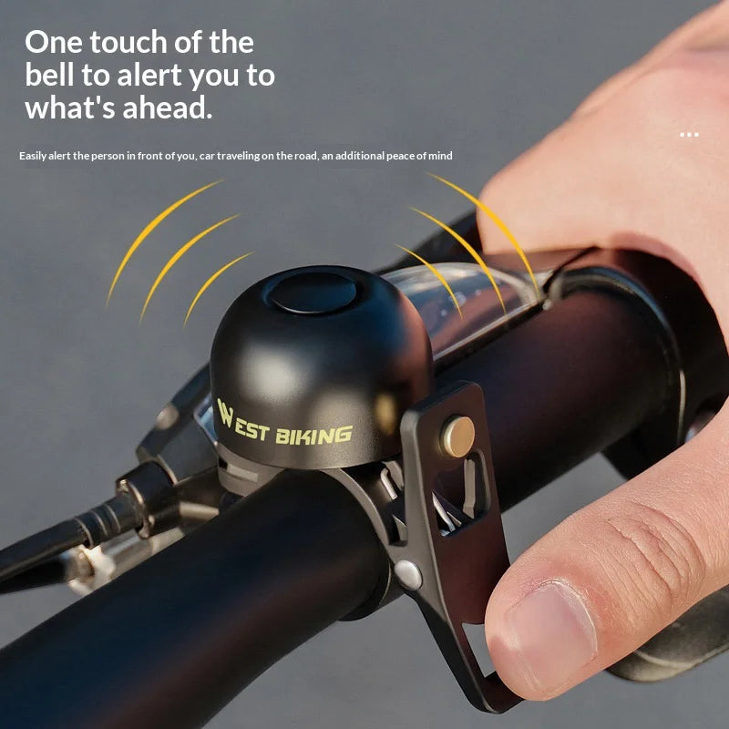 WEST BIKING YP0706072 Copper Alloy Bicycle Bell High Decibel Crisp Sound Mountain Road Bike Safety Horn - Black - 3