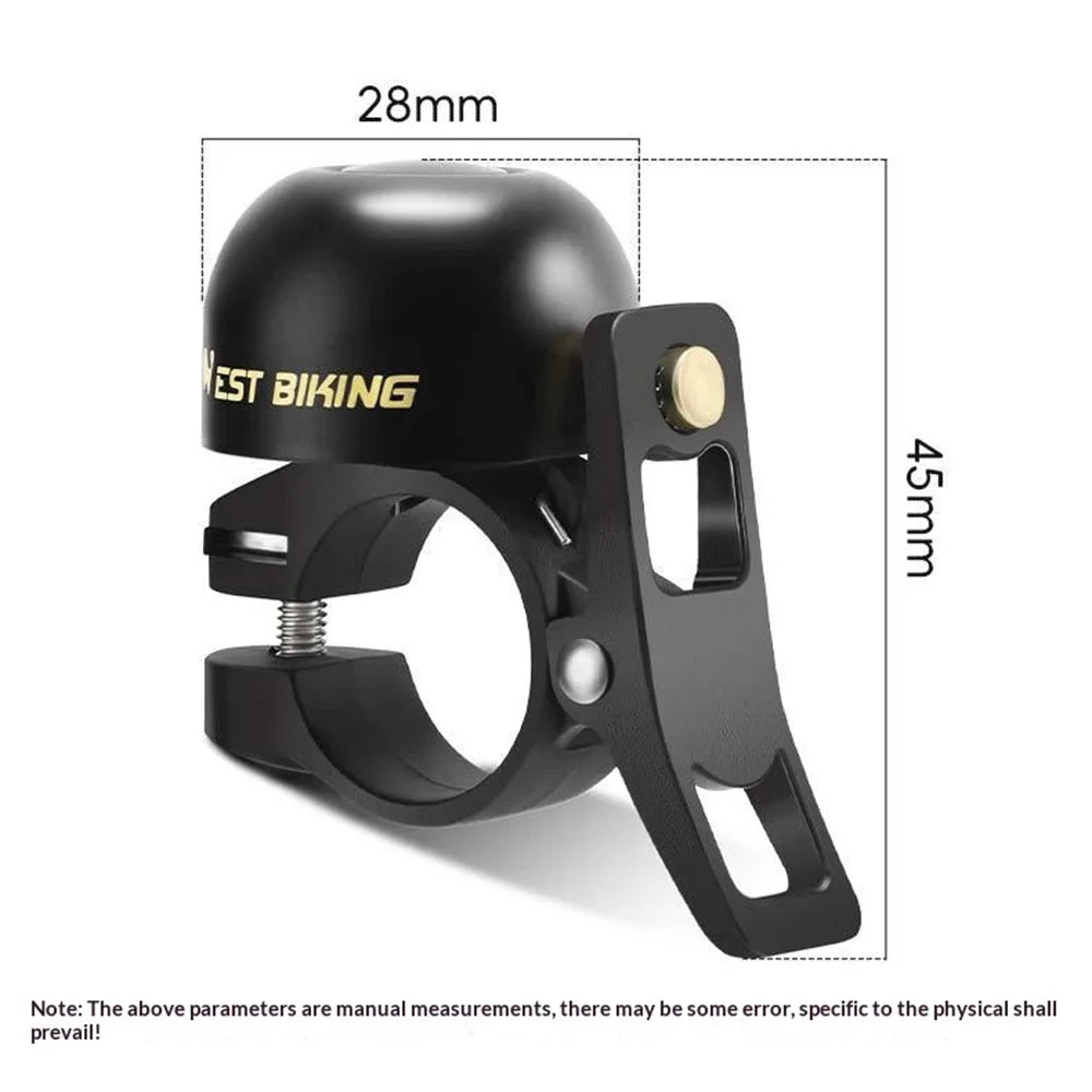 WEST BIKING YP0706072 Copper Alloy Bicycle Bell High Decibel Crisp Sound Mountain Road Bike Safety Horn - Black - 6
