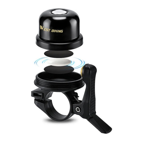 WEST BIKING YP0706074 Copper Bicycle Bell for AirTag Holder Anti-Theft Mountain Road Bike Warning Horn - Copper Bell - 1