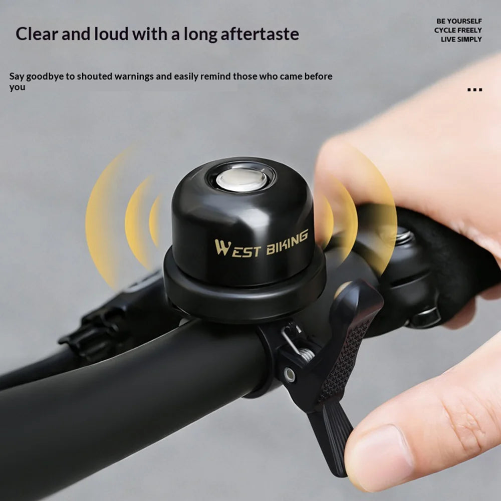 WEST BIKING YP0706074 Copper Bicycle Bell for AirTag Holder Anti-Theft Mountain Road Bike Warning Horn - Copper Bell - 4