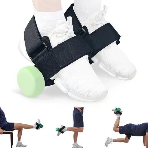1 Pair Ankle Weight Straps Adjustable Dumbbell Training Bands for Fitness Leg Workout (without Dumbbell) - Black - 1