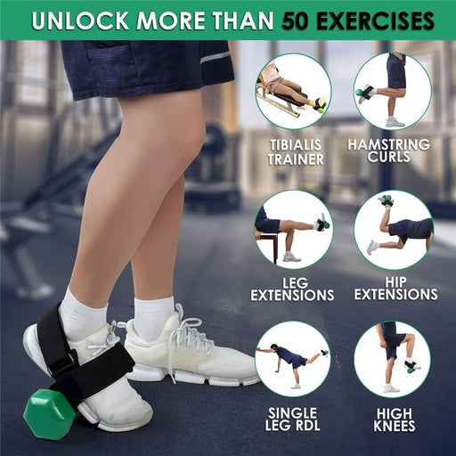 1 Pair Ankle Weight Straps Adjustable Dumbbell Training Bands for Fitness Leg Workout (without Dumbbell) - Black - 2