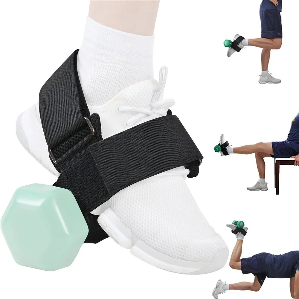 1 Pair Ankle Weight Straps Adjustable Dumbbell Training Bands for Fitness Leg Workout (without Dumbbell) - Black - 5