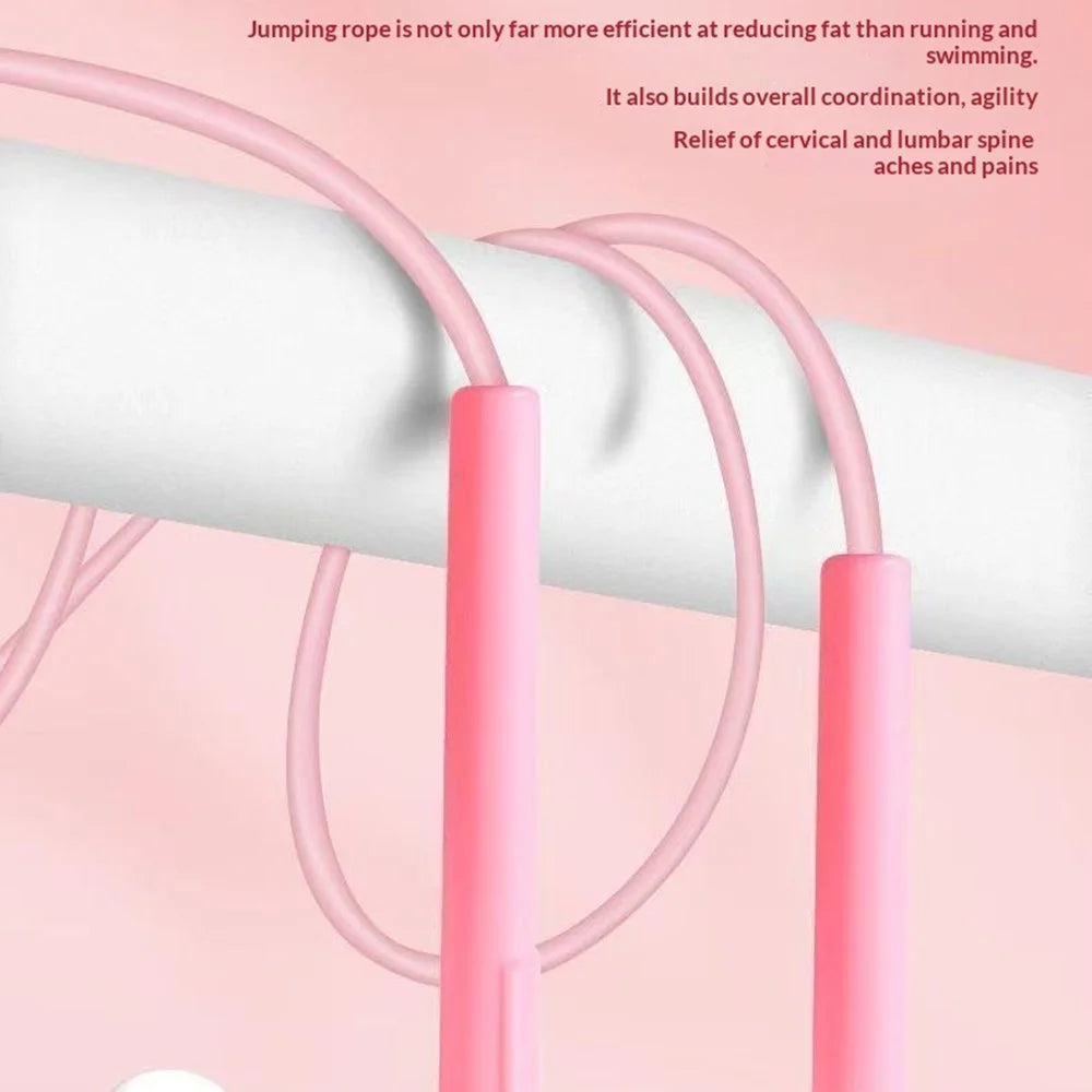 Children Jump Rope Students Elementary School Adjustable Length PVC Rope Lightweight for Kids - Pink - 3
