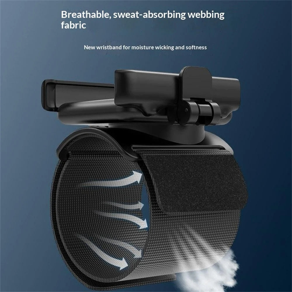 Instant Detachable Wrist Phone Holder 360° Rotation Armband for Live Streaming Running Cycling Sports - Black - 5