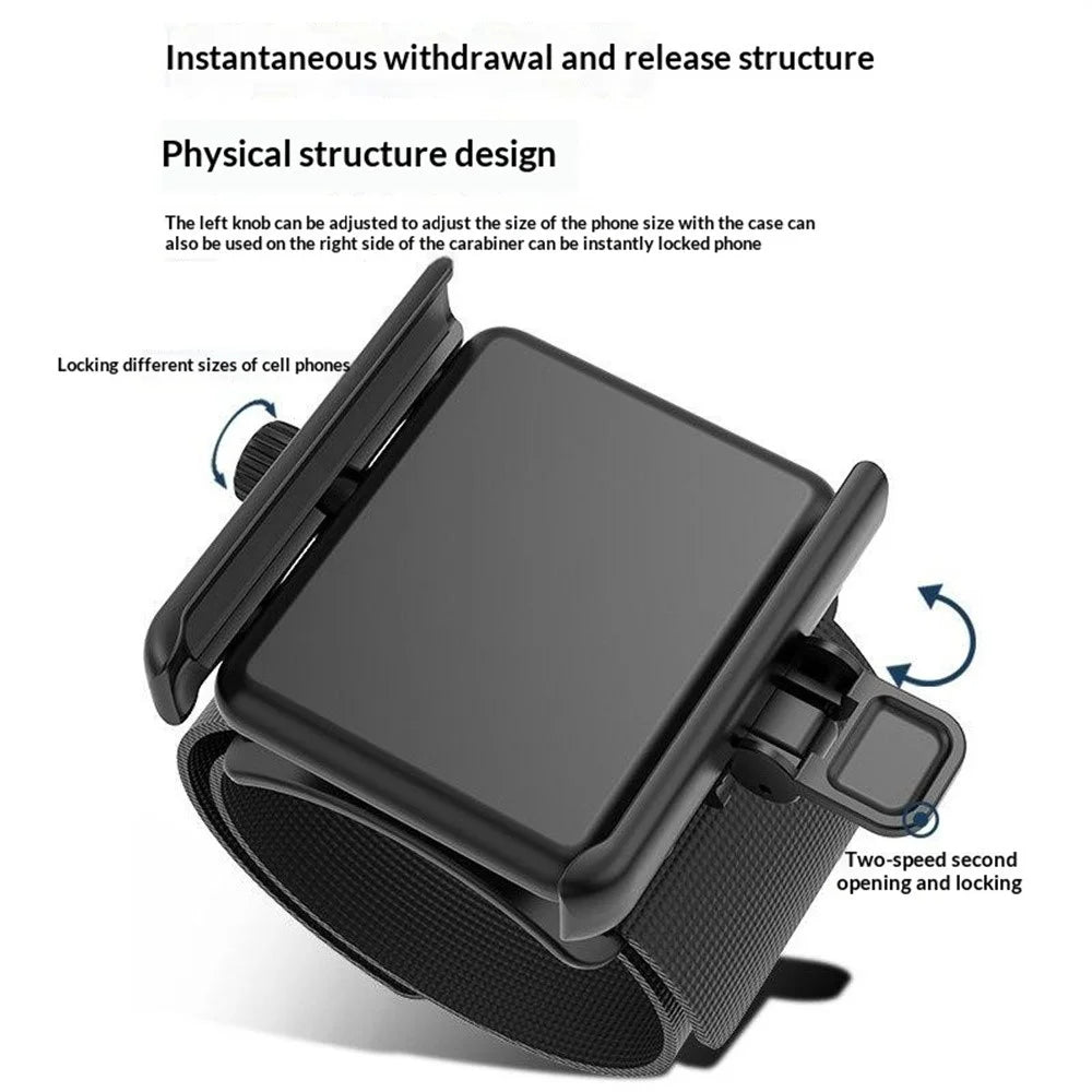 Instant Detachable Wrist Phone Holder 360° Rotation Armband for Live Streaming Running Cycling Sports - Black - 6