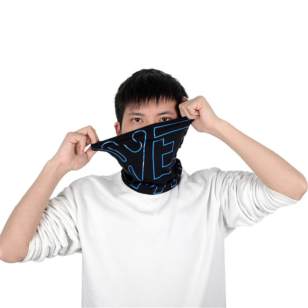 WEST BIKING Summer Cycling UV Protection Face Mask Head Scarf Breathable Ice Silk Neck Gaiter - Black/White - 5