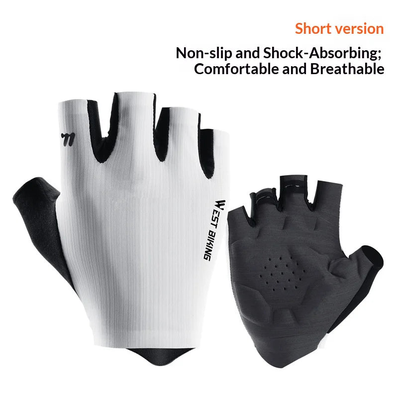 WEST BIKING YP0211279--280-281 Cycling Gloves Shock Absorbing Breathable Road Bike Anti-Slip Touchscreen Gloves for Training - Short Finger (Mountain Style)|M - 2