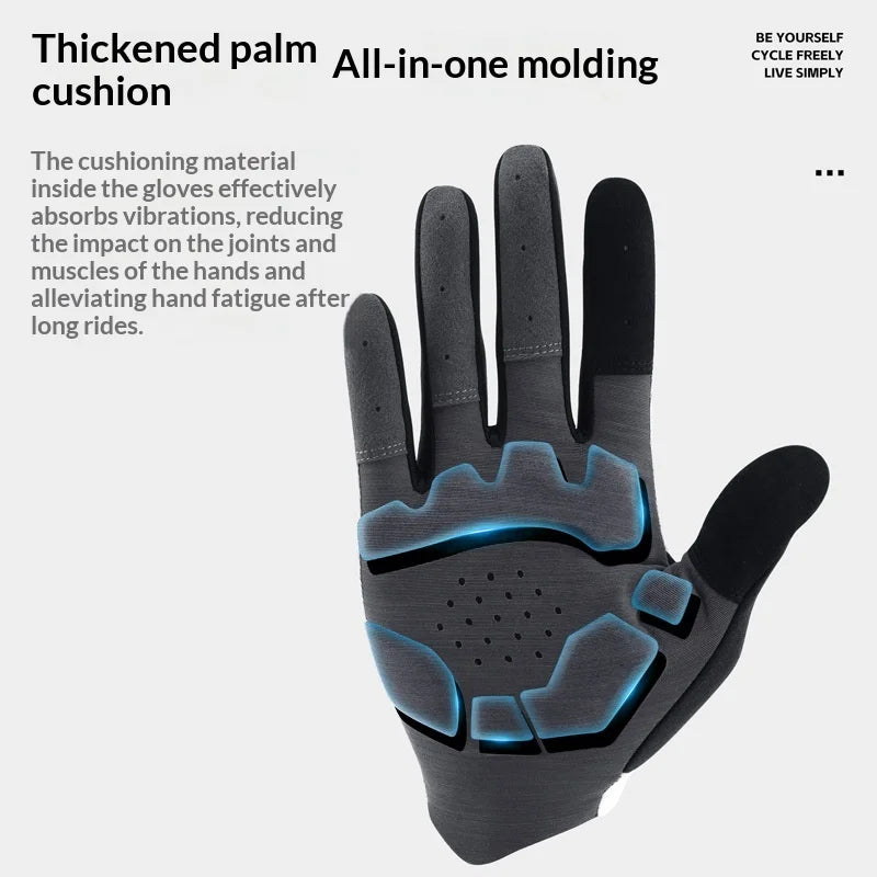 WEST BIKING YP0211279--280-281 Cycling Gloves Shock Absorbing Breathable Road Bike Anti-Slip Touchscreen Gloves for Training - Short Finger (Mountain Style)|M - 3