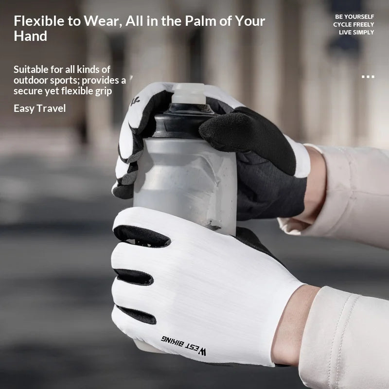 WEST BIKING YP0211279--280-281 Cycling Gloves Shock Absorbing Breathable Road Bike Anti-Slip Touchscreen Gloves for Training - Short Finger (Mountain Style)|M - 4