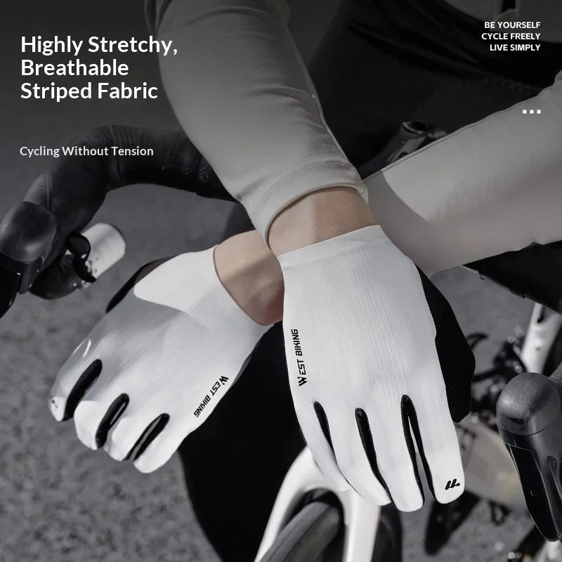 WEST BIKING YP0211279--280-281 Cycling Gloves Shock Absorbing Breathable Road Bike Anti-Slip Touchscreen Gloves for Training - Short Finger (Mountain Style)|M - 6