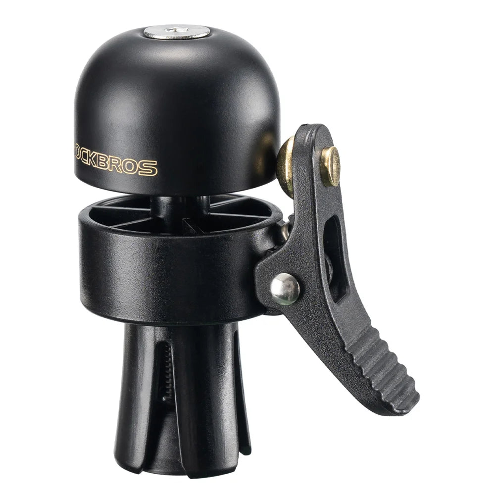 ROCKBROS 340023001 BB2606 Handlebar End Plug Bell 80dB Copper Alloy for Road Bike - Black - 1