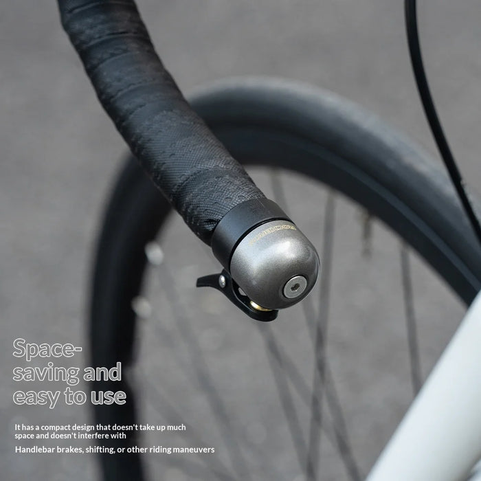 ROCKBROS 340023001 BB2606 Handlebar End Plug Bell 80dB Copper Alloy for Road Bike - Black - 6