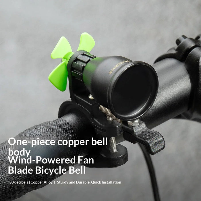 ROCKBROS BB2605FC 80dB Bicycle Bell Wind Powered Spinning Fan for Road Mountain Folding Kids Bike - 3