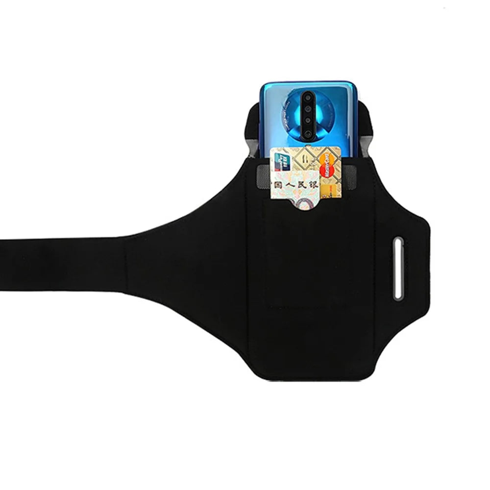 Universal for 6.7-inch Phones and Below Sports Armband Phone Case Mobile Phone Arm Bag for Running Cycling - Black - 3