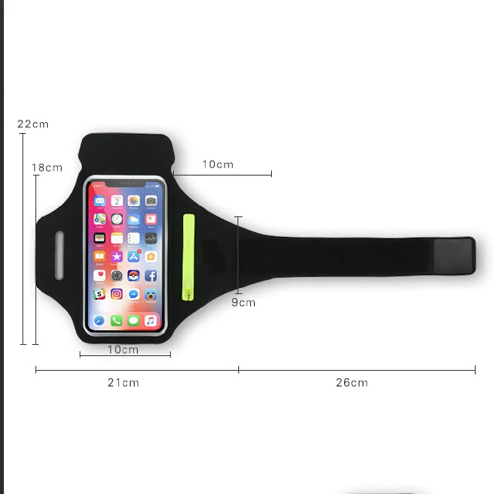 Universal for 6.7-inch Phones and Below Sports Armband Phone Case Mobile Phone Arm Bag for Running Cycling - Black - 6
