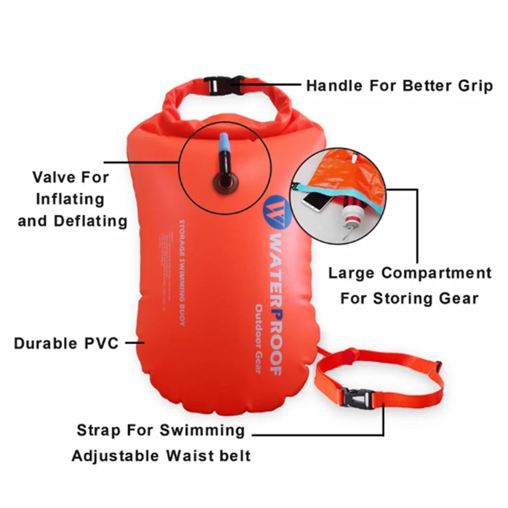 Outdoor Dry Bag Swimming Waterproof Bags Sack Floating Gear Bags for Boating Fishing Rafting - Orange - 3