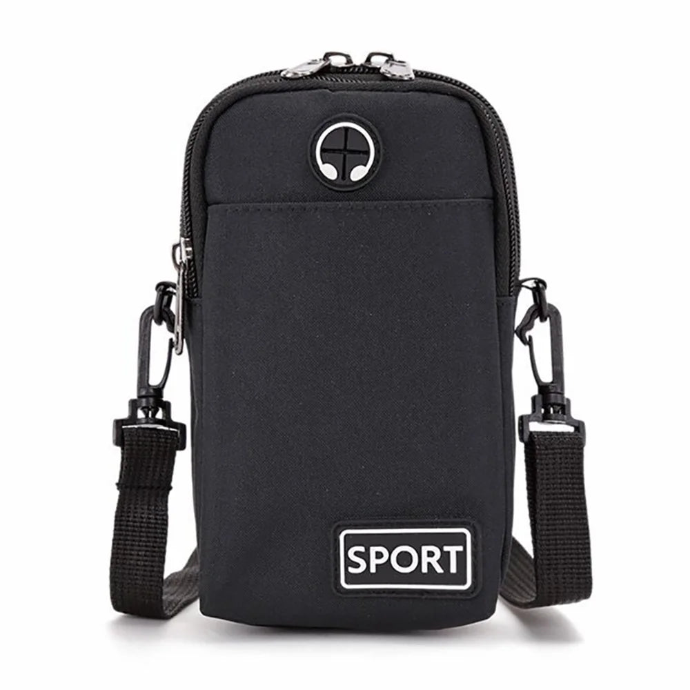 Color-matching Crossbody Cell Phone Purse Wallet Waist Bag (Suitable for Smartphone under 6.5-inch) - Black/Black - 1