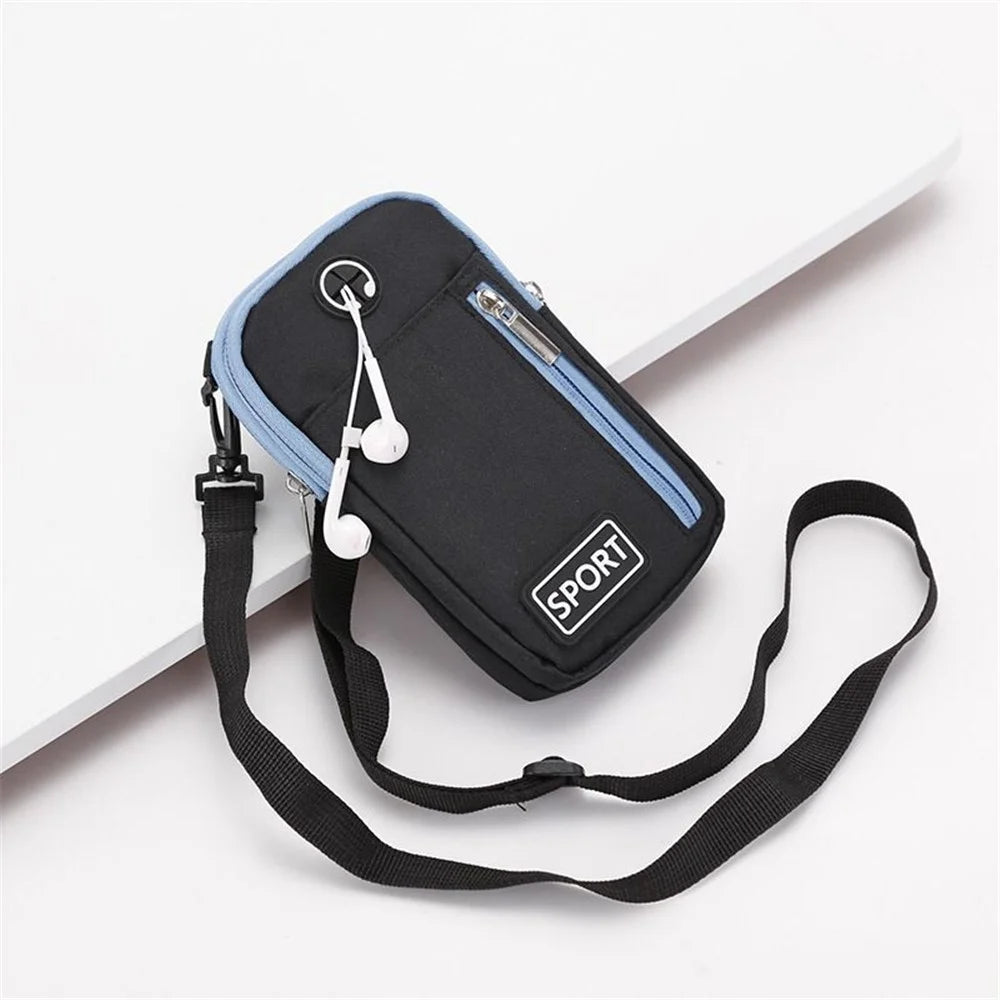Color-matching Crossbody Cell Phone Purse Wallet Waist Bag (Suitable for Smartphone under 6.5-inch) - Black/Black - 6