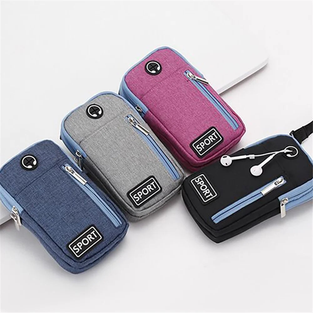 Color-matching Crossbody Cell Phone Purse Wallet Waist Bag (Suitable for Smartphone under 6.5-inch) - Black/Black - 7
