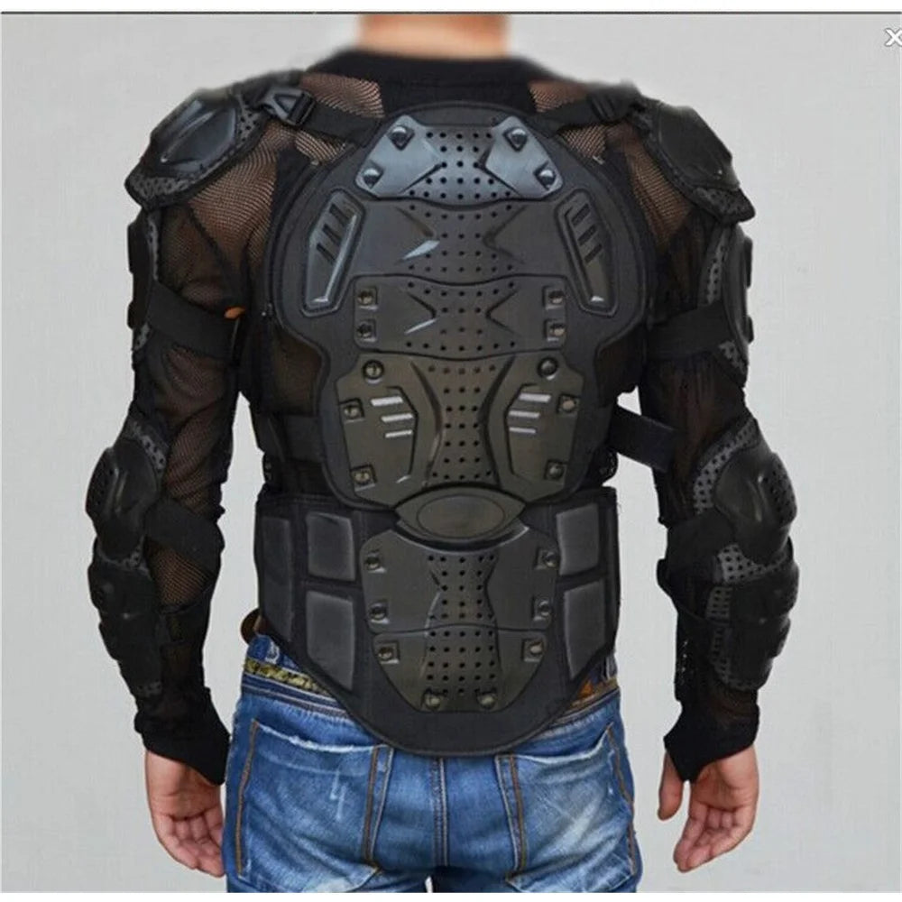 SULAITE GT201 Motorcycle Full Body Armor Jacket Chest Back Protection Clothing Sports Protective Gear - Black / Red / S - 3