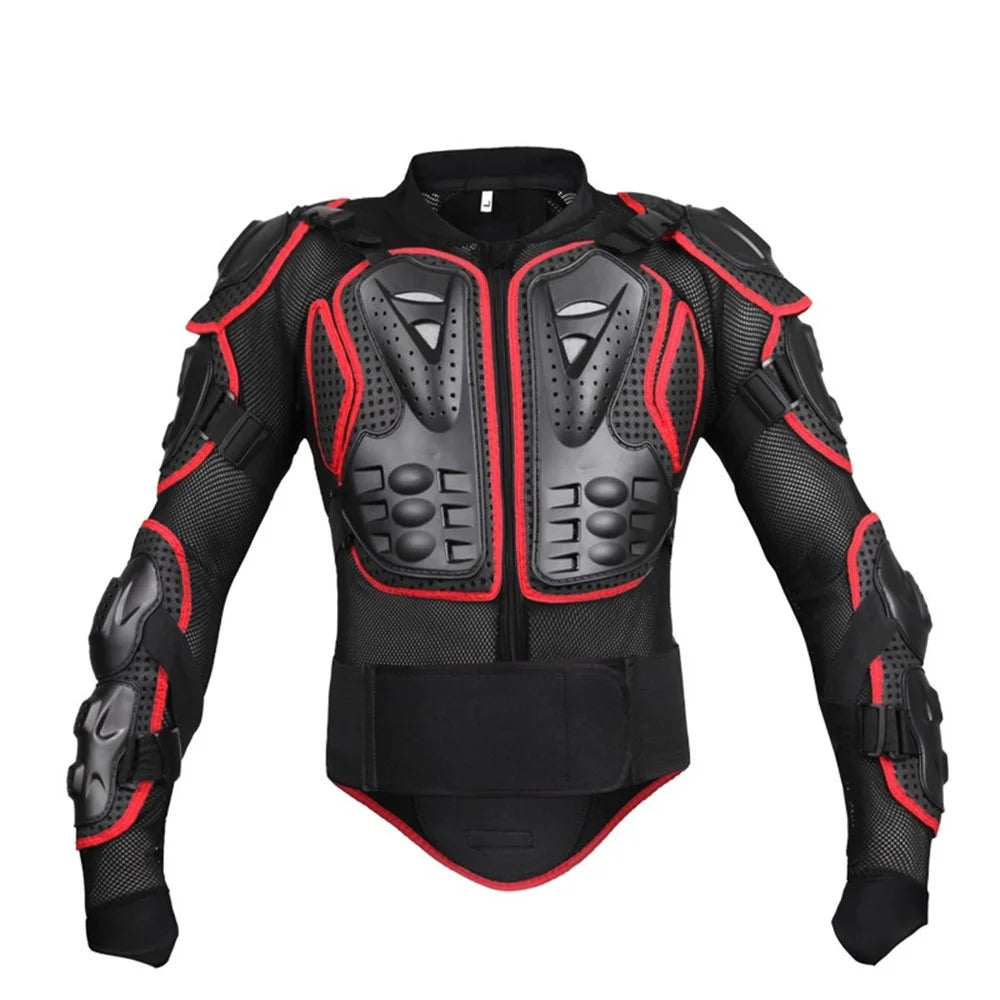 SULAITE GT201 Motorcycle Full Body Armor Jacket Chest Back Protection Clothing Sports Protective Gear - Black / Red / S - 7