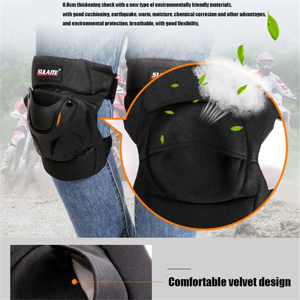 SULAITE 1 Pair MTB Bike Motorcycle Riding Protective Knee Pads Guards - 5